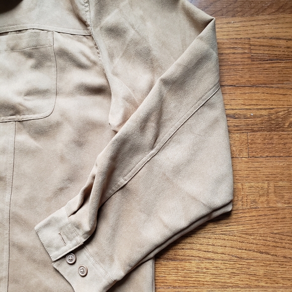 Cezani | Vintage Suede Button Up Shirt Jacket | XXL Tall - Picture 2 of 4